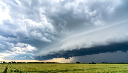 Stormy Sky over Wheat Field.
