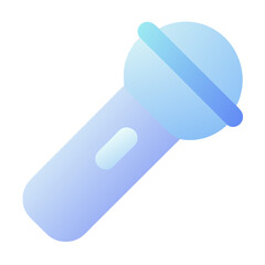 Vector image microphone illustration in gradients of blue and soft design  