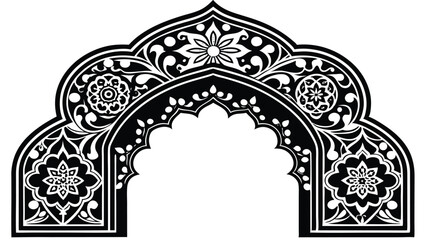 Intricate ornate arch frame decorative border design for elegant projects