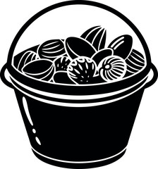 beach bucket filled with shells vector Shallotte on white background