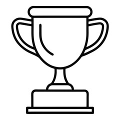  trophy cup outline icon on white background