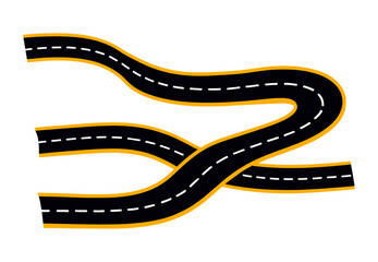 Winding Roads, Intertwined Pathways Abstract Illustration of a Journey's Choices and Directions