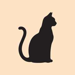 Black  Cat logo design, vector  