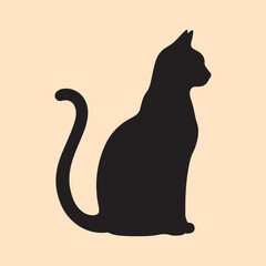 Black  Cat logo design, vector  