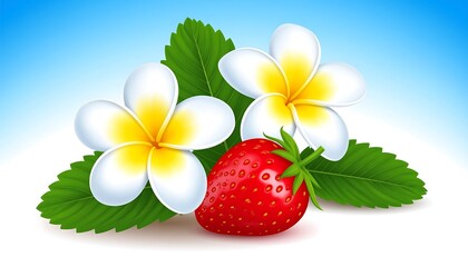 Strawberry  Plumeria Flowers.
