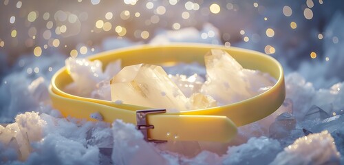 sleek belt design with abstract gold bucker with its silver designing abstract background of the belt 