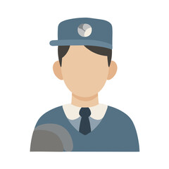 Obraz premium Male student avatar in blue uniform and cap illustration