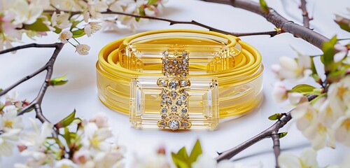 colorful bright color belt background with yellowish and golden buckle abstract background of the colorful belt background 