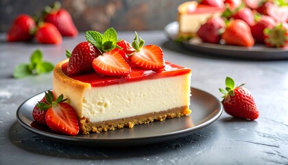 Strawberry Cheesecake Slice with Dessert.