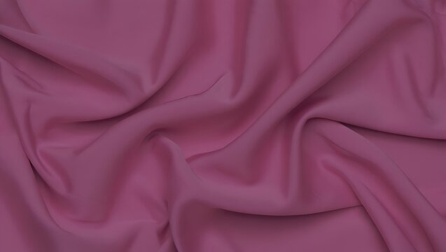 Close up shot of a wrinkled magenta fabric with soft folds and subtle shadows creating texture effect