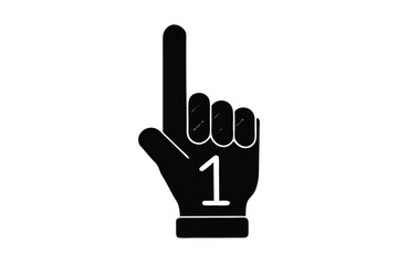number one hand vector icon