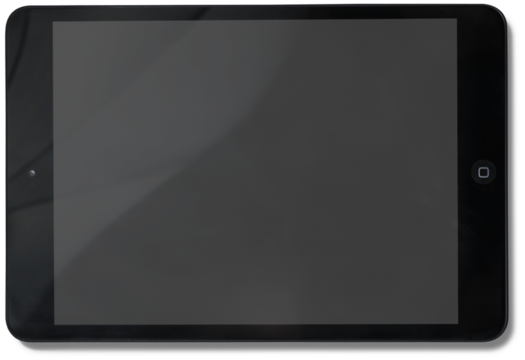 A blank tablet screen, indicating readiness for user interaction or application use.