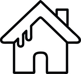 Black Outline House Icon Set Simple Home Symbol Single Family Residence Illustration