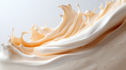 A captivating close-up showcasing an artistic swirl of cream and coffee, embodying elegance and creativity in food styling and beverage photography.