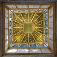 Obraz premium Palermo, Sicily. Church interior, beautiful glass.