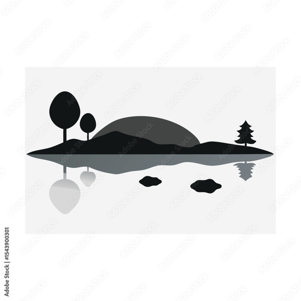 Wall mural vector icon set of a man in a boat with a fish and a man with a suitcase for ocean travel design