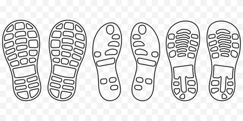 Footprint. Different human footprints. Vector eps 10