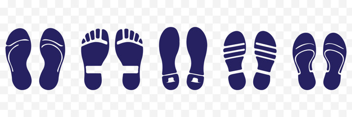Different human footprints icon. Vector  eps10