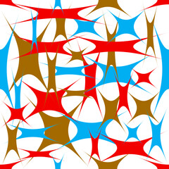 geometric pattern of multicolored elongated stars