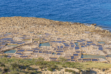 Fototapeta premium Malta, Gozo Island. Salt pans.