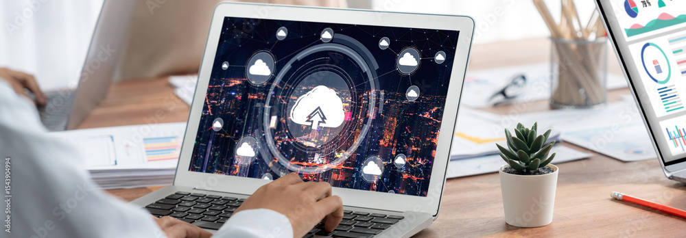 Poster Cloud computing software for brisk remote work and personal data storage