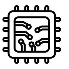 Obraz premium Circuit Board Vector Line Icon Design