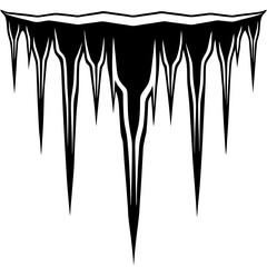 icicles on a black background