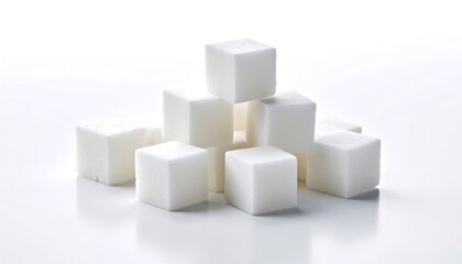 Obraz premium Sugar Cubes Pyramid with White Background.