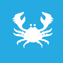 Crab silhouette. Isolated crab on white background