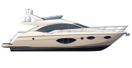 A large white boat with a black stripe on the side