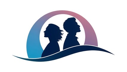 Couple Silhouette Logo Design