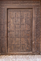 Albaicin, Province of Granada, Andalusia, Spain. An old wooden door.