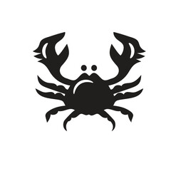 Crab silhouette. Isolated crab on white background