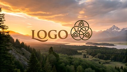 Sunrise Landscape with Logo Overlay