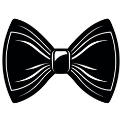 Black bow tie illustration isolated on white background