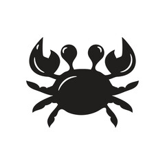 Crab silhouette. Isolated crab on white background