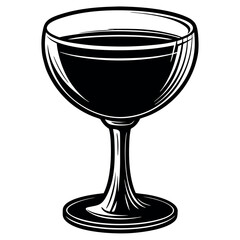 Wine glass with red wine isolated on white background