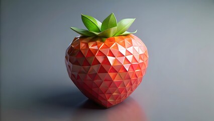 Low-Poly Strawberry Render