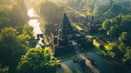 Aerial View of Preah Khan Temple, Cambodia
