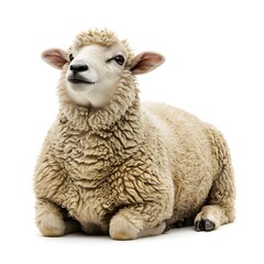 Naklejka premium Realistic sheep in a white background