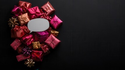 A vibrant assortment of beautifully wrapped gifts in various sizes, colors, and textures creates a joyful and festive display, perfect for celebrating special occasions and moments of giving.