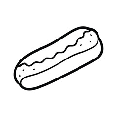 Cream filled Ã©clair with glazed top depicted in elegant flowing line art Vector illustration