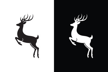 Deer icon vector on White Background ,Vector Art Illustration on white background.