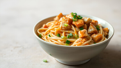 Delicious Italian pasta meals: shrimp, chicken, and tomato sauce varieties on a plate