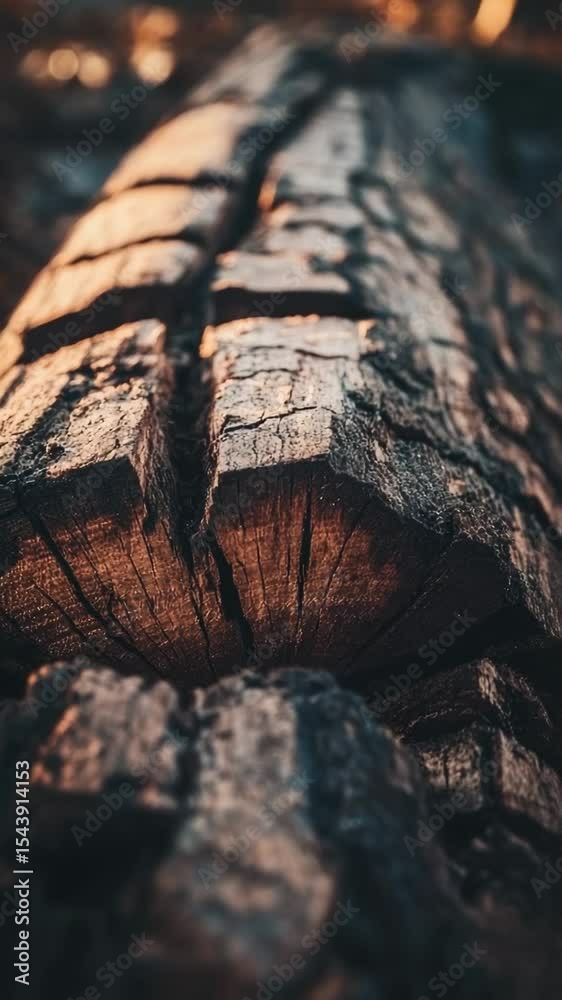 Poster a close-up shot of a tree trunk in a woodsy environment, great for nature-themed projects
