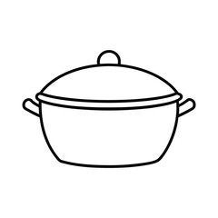 Traditional dum biryani pot depicted in tidy clean monoline drawing Vector illustration