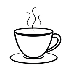 Espresso demitasse cup illustrated in artistic flowing single line style Vector illustration