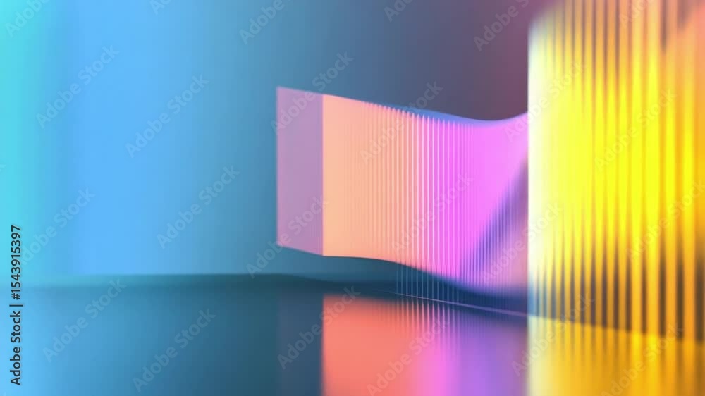 Aufkleber Geometric Abstraction: A mesmerizing composition of light and shadow, with soft gradients and flowing forms, creating an engaging visual experience. 