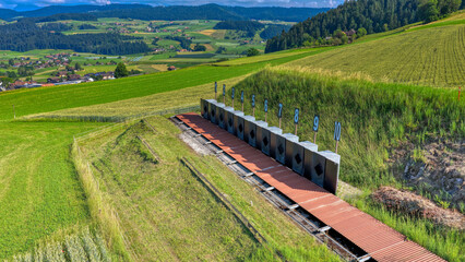 Modernisierte Kugelfanganlage im Emmental, Schweiz