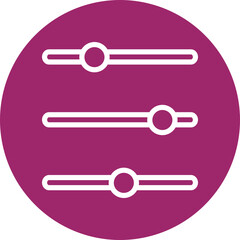 Adjustment Sliders Vector Line White Circles Multicolors